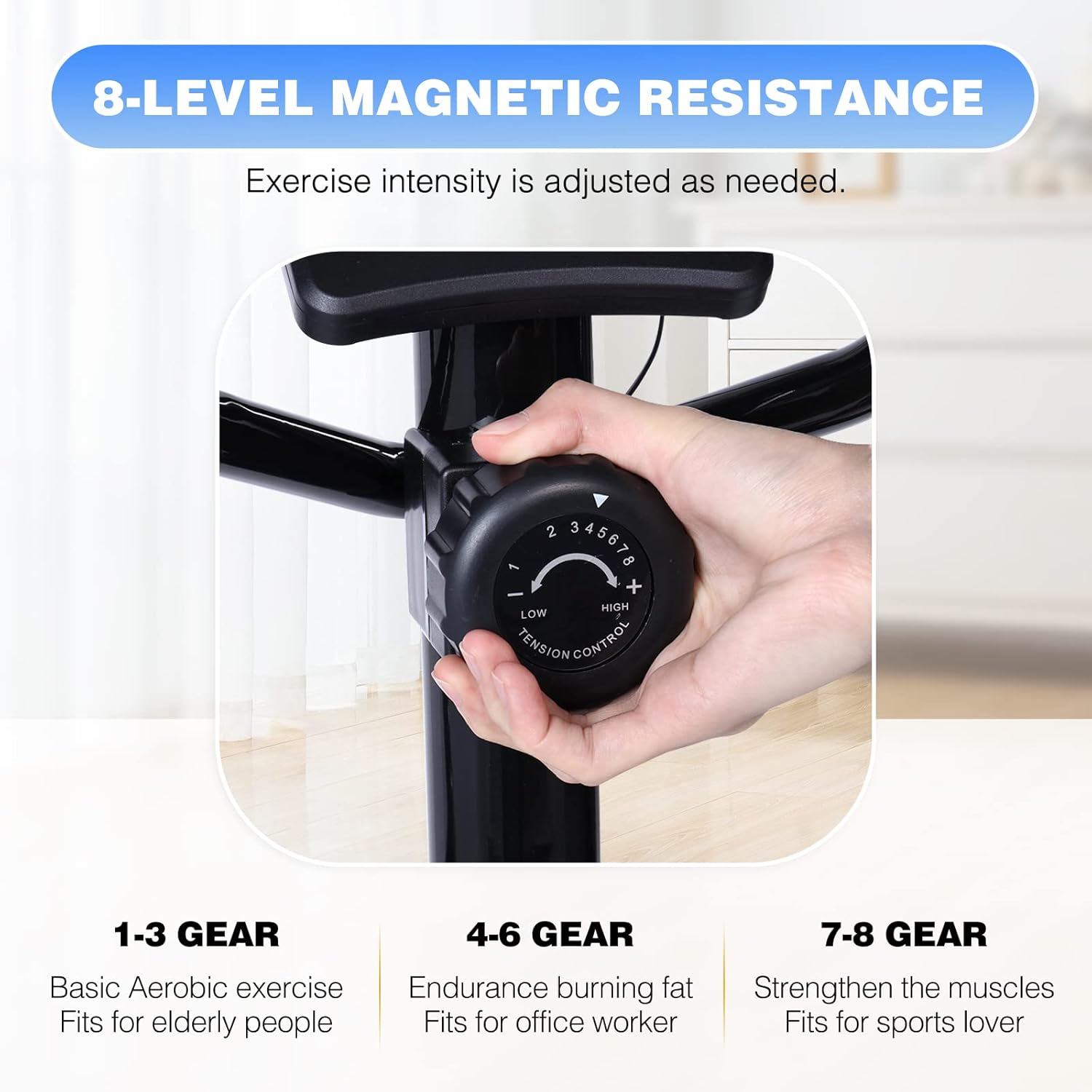 Elliptical Machine for Home Use, Doufit EM-01 Eliptical Exercise Machine Trainer with LCD Monitor and 8-Level Adjustable Resistance (2022 Upgraded)