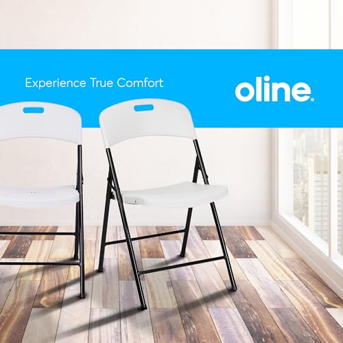 Oline Folding Chair, Indoor Outdoor Plastic Commercial Stackable Foldable Guest Chairs for Events Office Wedding Party Picnic Kitchen Dining