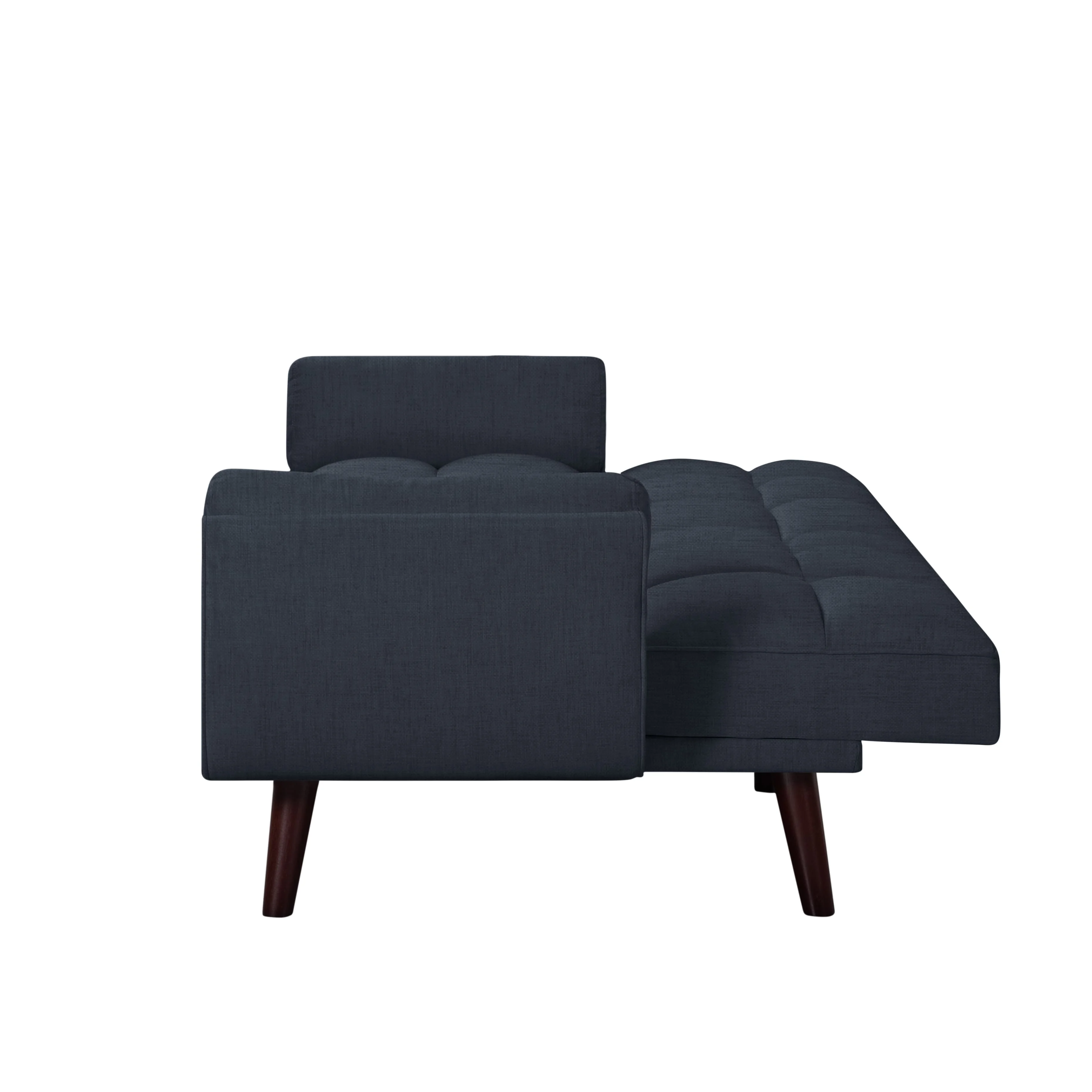 BSHTI 76” Futon Sofa Bed,Upholstered with Polyester,Wood Frame,2 Arm Pillows Included,3 Adjustable Positions ,5 Colors for Choosing