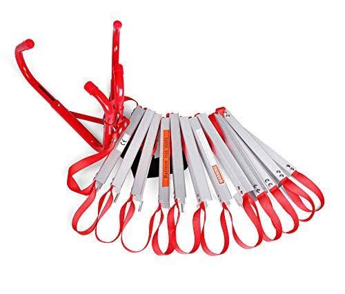 Emergency Fire Escape Ladder, Portable Ladder with Anti-Slip Rungs and Wide Step