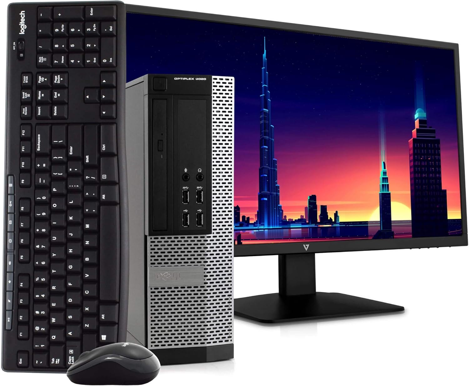 Dell Optiplex 9020 Desktop Computer PC, Intel Quad-Core i5, 500GB SSD Storage, 8GB DDR3 RAM, Windows 10 Home, DVD, WiFi, New 24in Monitor