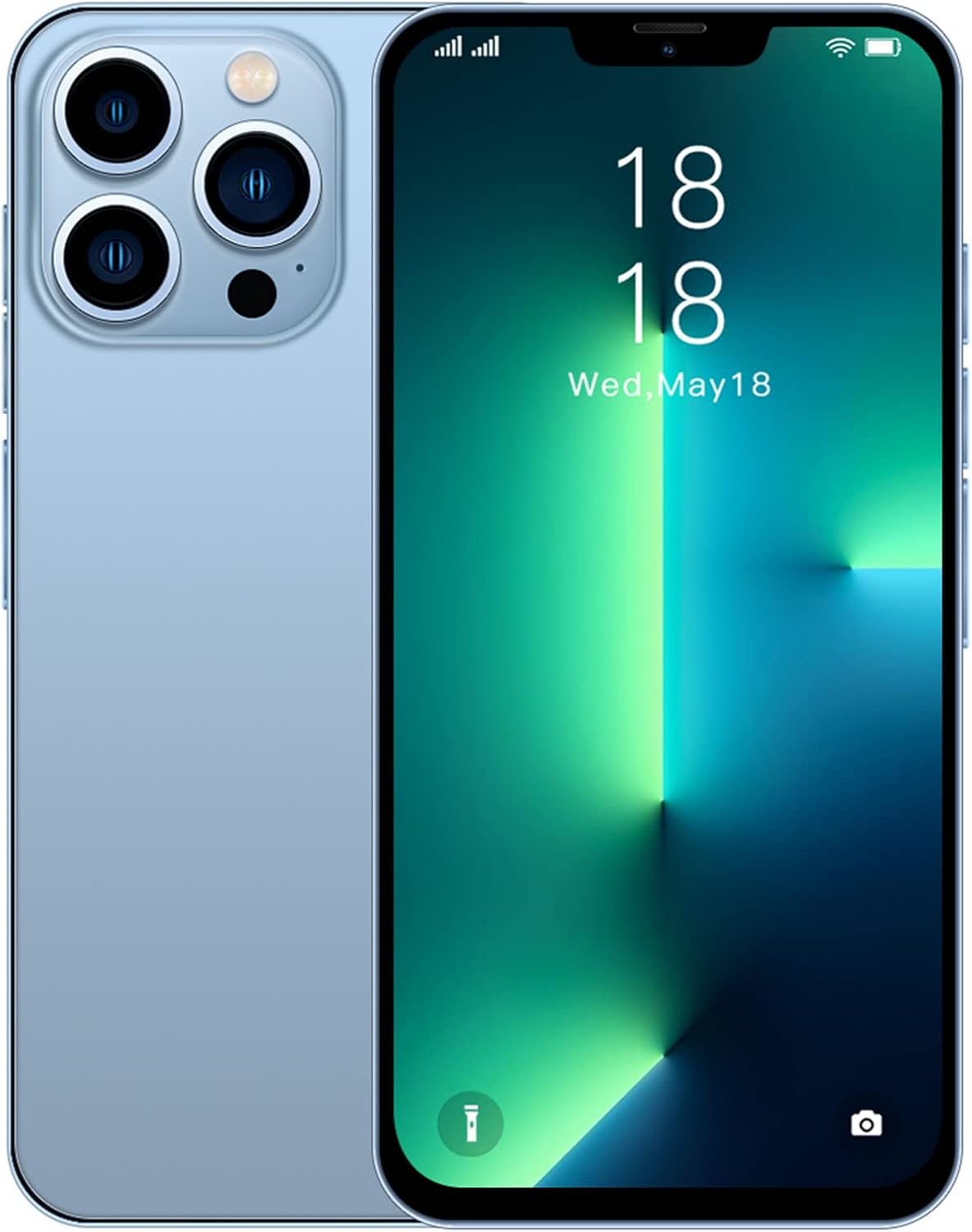 Unlocked Cell Phones, i13 Pro Android 6.0 Smartphones 6.3inch HD Full Screen Phone, Facial Recognition Unlocked Smart Phone, 1+8GB RAM, Dual SIM Card
