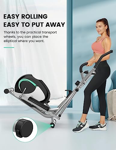 THERUN Elliptical Machine for Home, Magnetic Hyper-Quiet Compact Elliptical Exercise Machine w/ 8 Levels Adjustable Resistance, 6KG Flywheel