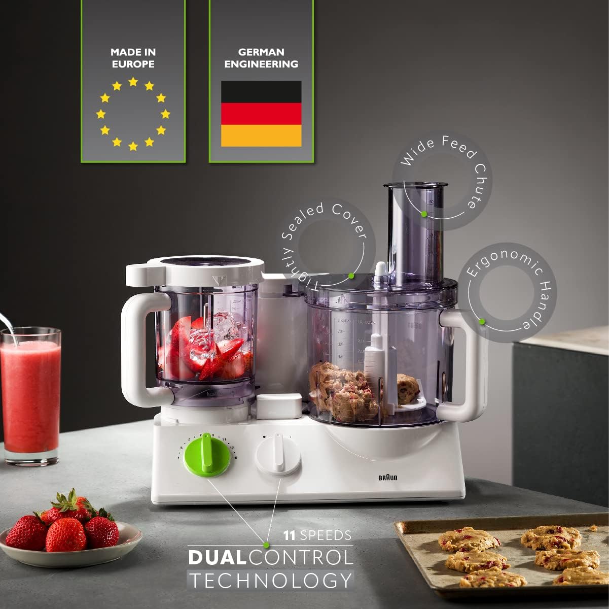Braun 12 in 1 Multi-Functional Food processor | Kitchen System With Dual Control Technology, chopper, Blender, Juice Extractor