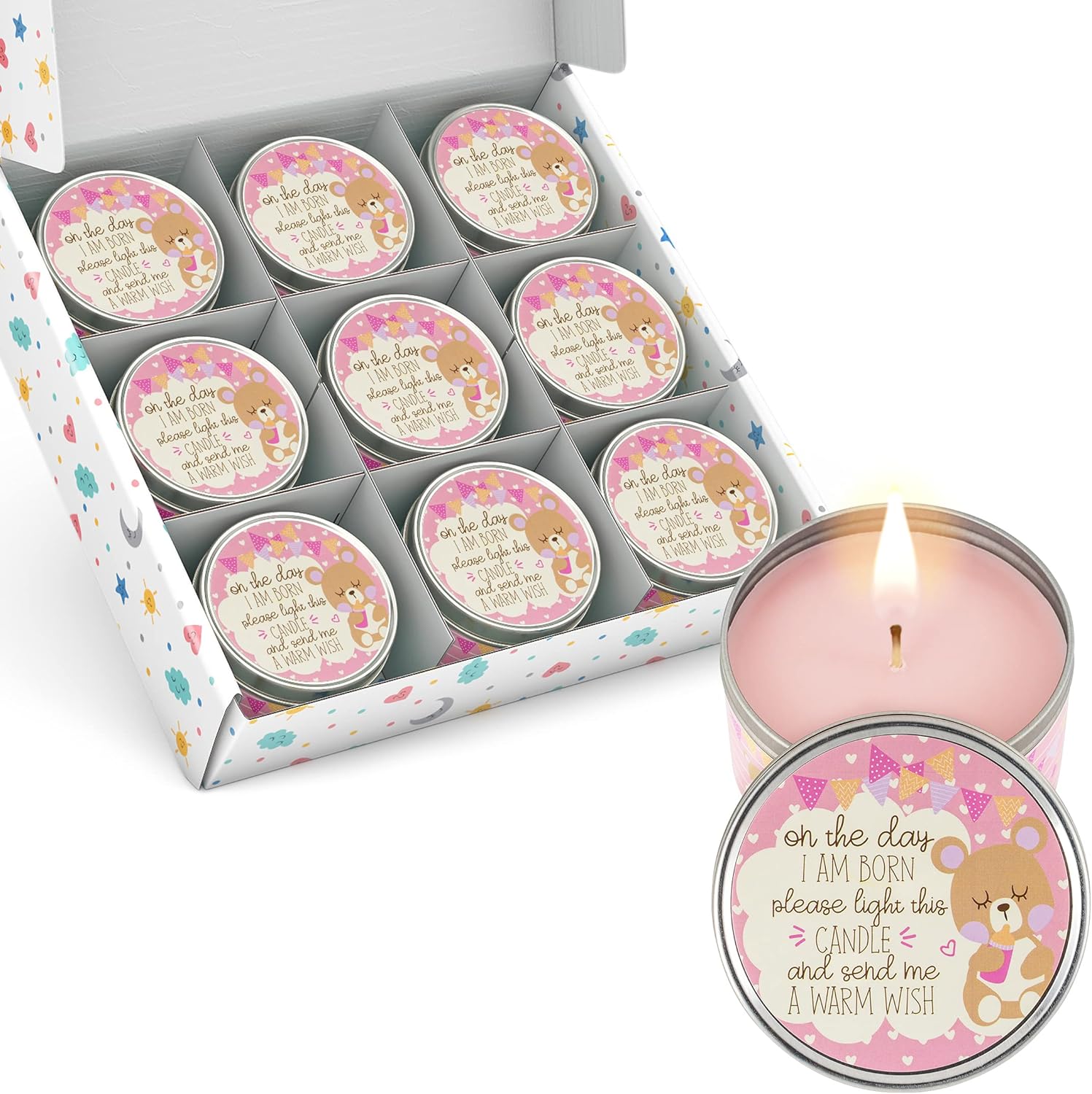 Totally Unique Baby Shower Party Favors Candles for Boys (9 Pack) | Baby Shower Favors for Guests Boy | Baby Shower Favors for Boys | Blue Baby