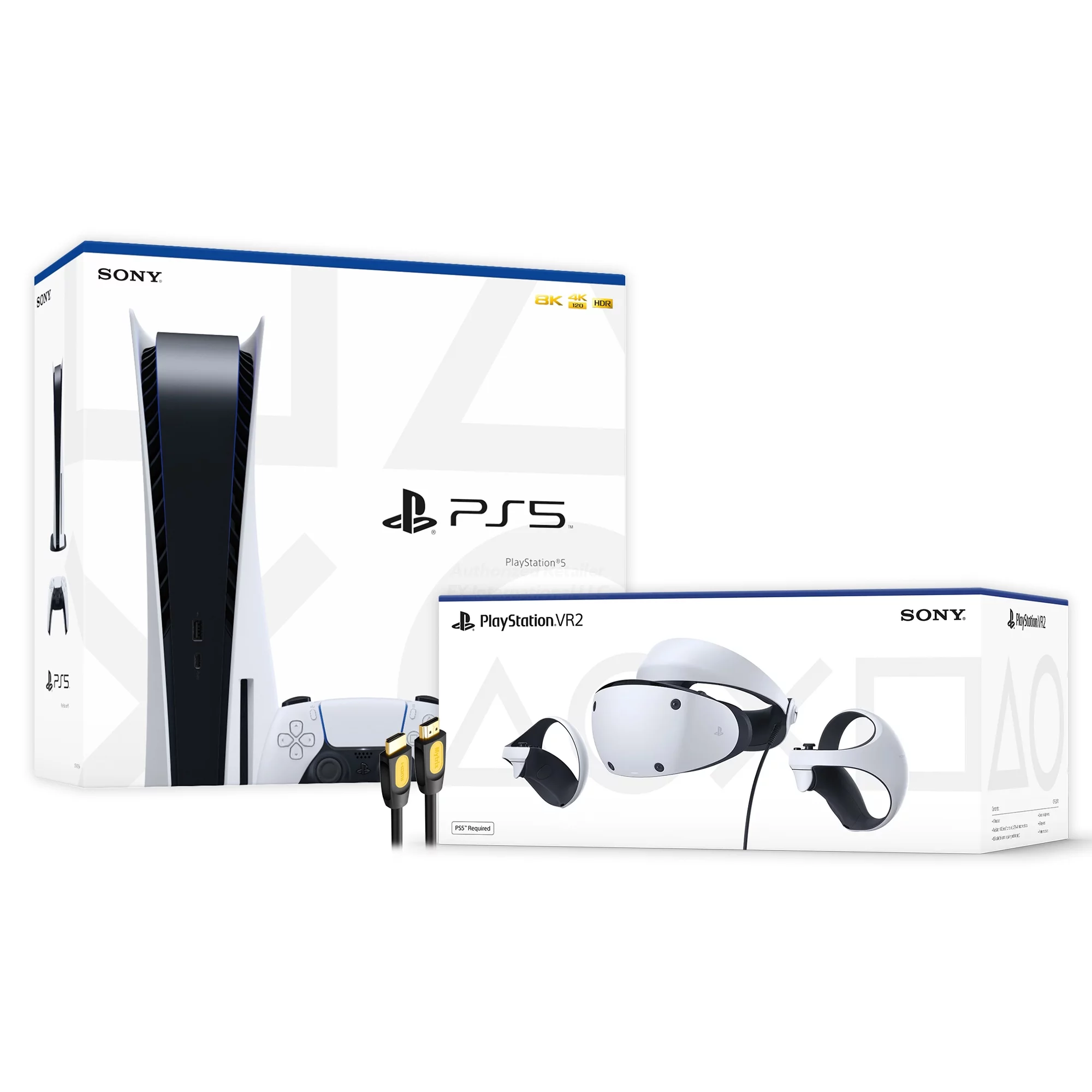 PlayStation 5 & PSVR2 Deluxe Combo, VR2 Headset, Sense Controllers, PS5 Disc Console, DualSense, 4K HDR Advanced Graphical Rendering, Eye Tracking