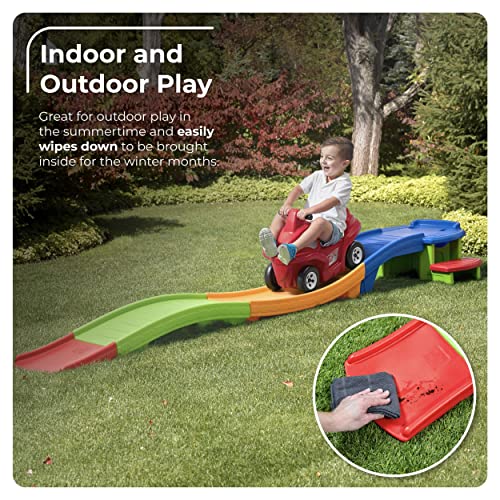 Step2 Up & Down Roller Coaster Toy for Kids, Ride On Push Car, Indoor/Outdoor Playset, Toddlers Ages 2 - 5 years old, Compact Storage
