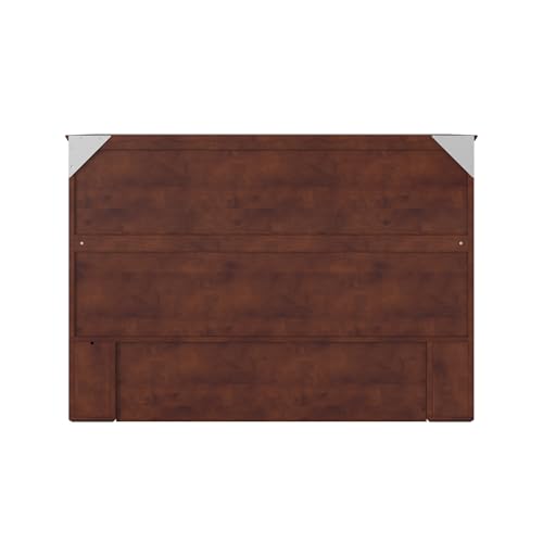AFI Southampton Queen Murphy Bed Chest with Mattress, Storage, and Built-in Charger in Grey