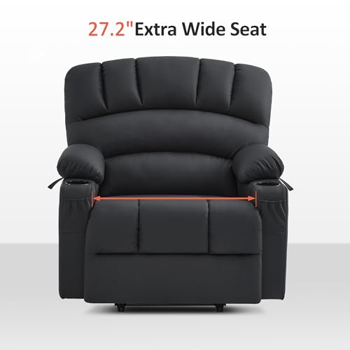 MCombo Oversized Power Lift Recliner Chair for Elderly, Lift Chair with Heat and Massage, Lift Recliner for Big and Tall, Cup Holders