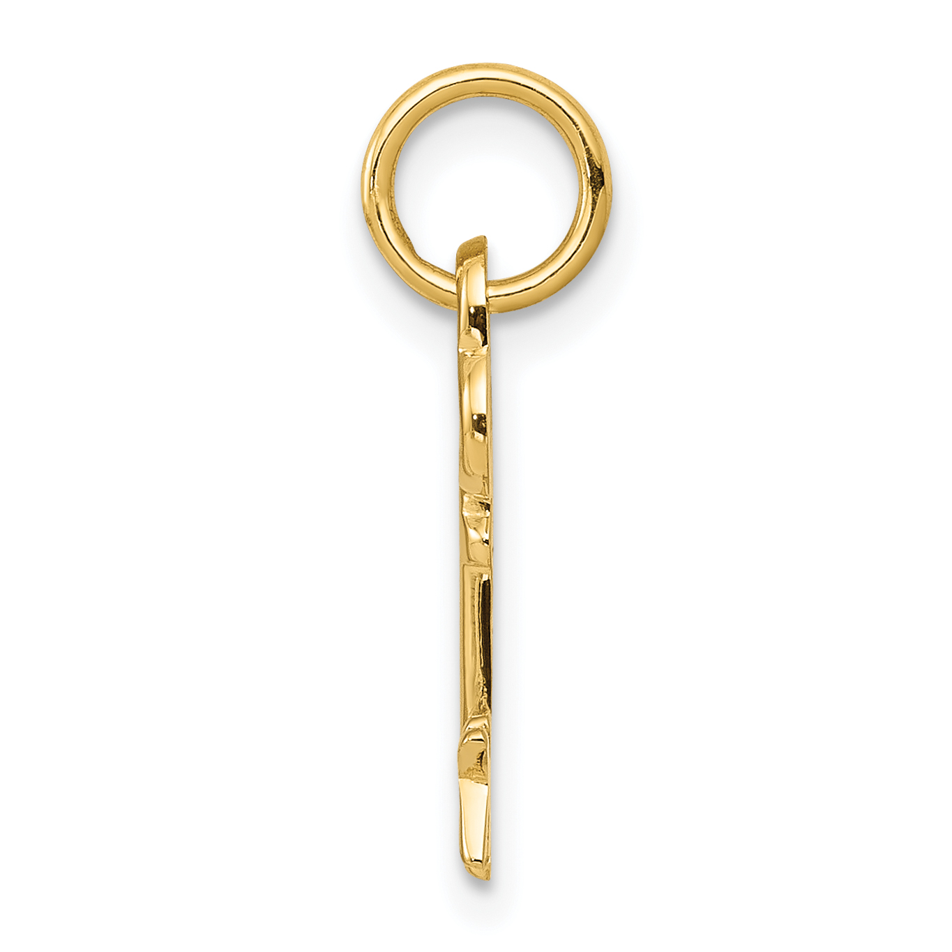 Carat in Karats 14K Yellow Gold Key Letter K Initial Pendant Charm (15.53mm x 6.88mm)