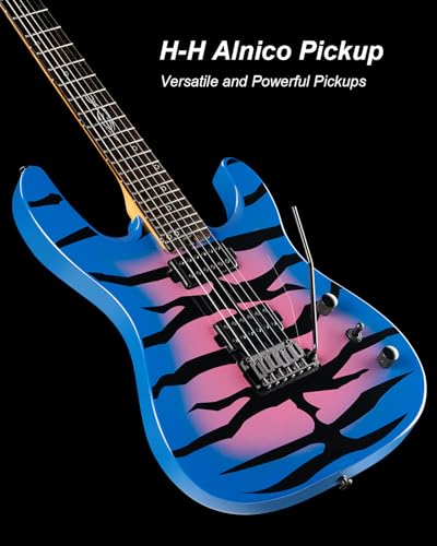 WestCreek Aetheris Solid Body Electric Guitar, Mahogany Body, Maple Neck, Rosewood Fretboard, Rounded End Frets, Bone Nut, 24 Frets (Blue)