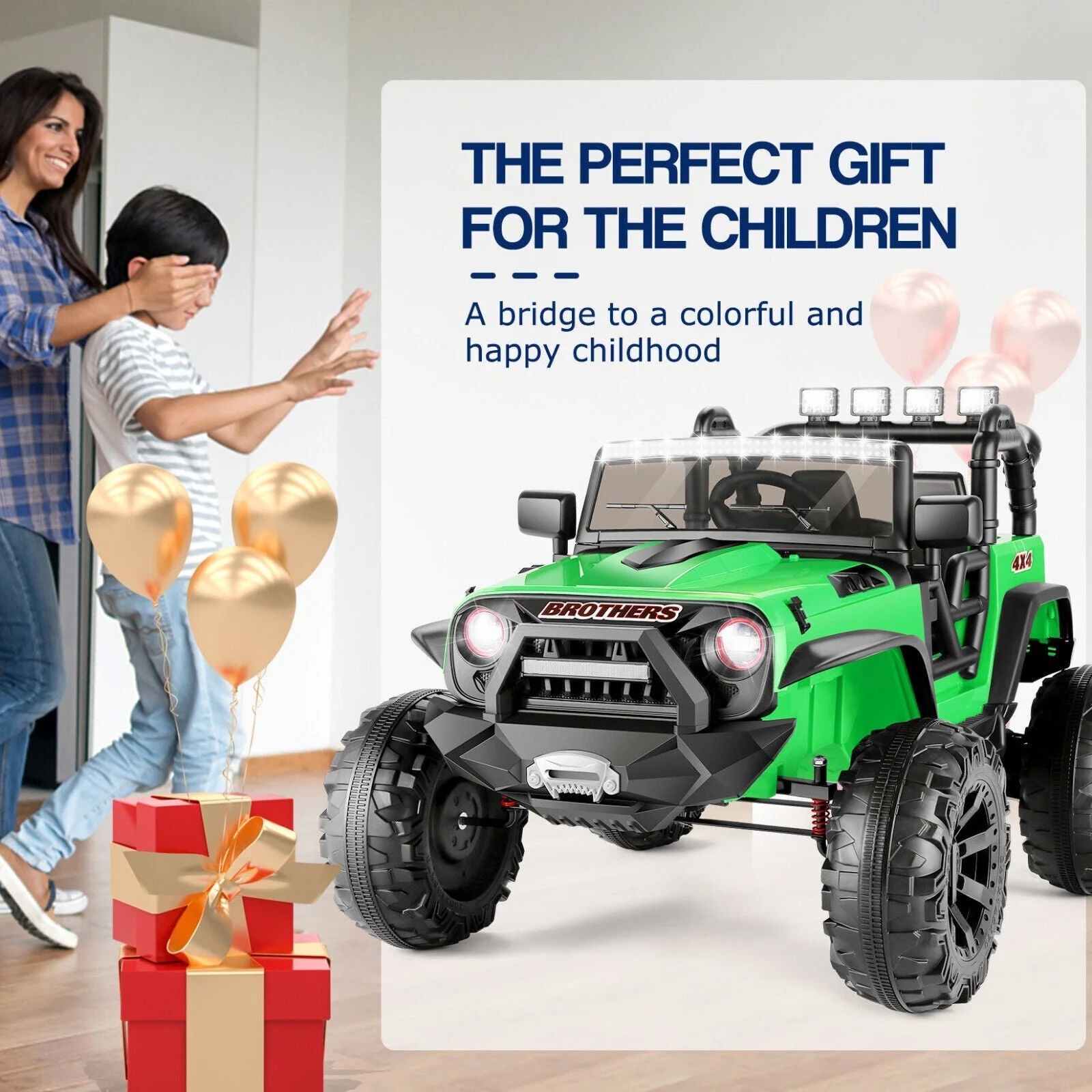 2-Seater Kids Ride on Truck Electric Toys Car with Parent Remote Control 24V 200W - Curated Treasures Market