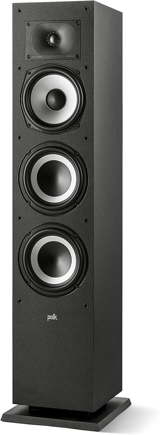 Polk Monitor XT60 Tower Speaker - Hi-Res Audio Certified, Dolby Atmos, DTS:X & Auro 3D Compatible, 1" Tweeter, 6.5" Dynamically Balanced Woofer