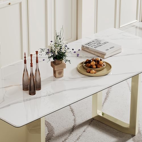 AF ARTISAN FURNITURE 71" Rectangular Sintered Stone Dining Table for 6-8，511