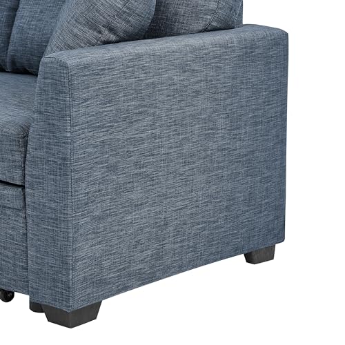 Oversized U-Shaped Sectional Sofa Couch Plush Corduroy Upholstered Modular Deep Seat Sofa&Couch Sectional W/Right Facing Chaise Lounge and 7 Toss