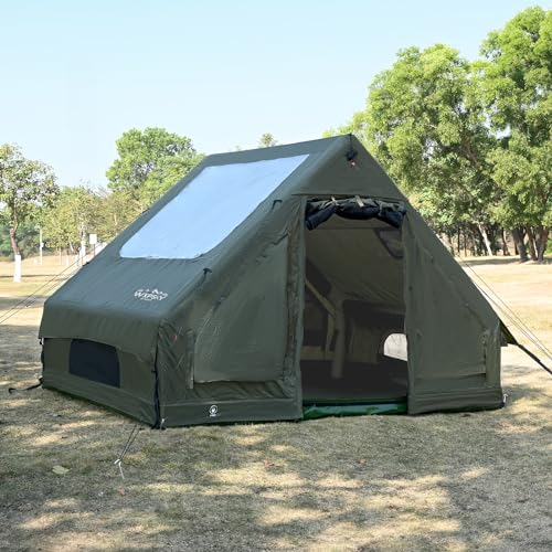 Inflatable Tents Blow up Tents for Camping, 4-6 Persons 4 Season Oxford Cabin Tent with pump