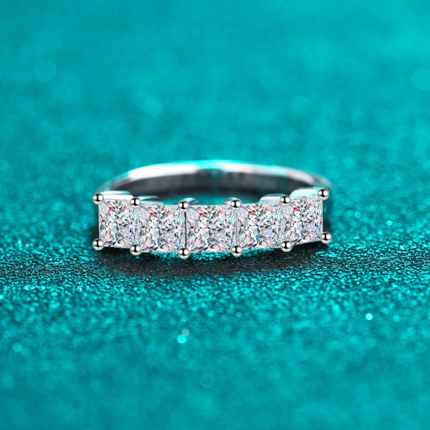 2ct Moissanite Engagement Rings for Women D Color Princess Cut 925 Sterling Silver VVS1 Diamond Rings Moissanite Anniversary Promise Wedding Rings