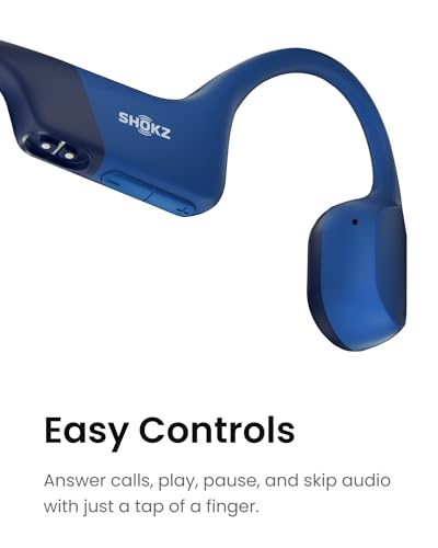 SHOKZ OpenRun - Open-Ear Bluetooth Bone Conduction Sport Headphones, Sweat Resistant Wireless Earphones for Workouts and Running, Built-in Mic