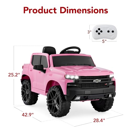 Best Choice Products 12V Licensed Chevrolet Silverado Ride On Truck, Electric Car Toy w/Parent Remote Control, Truck Bed Storage, Bluetooth Speaker