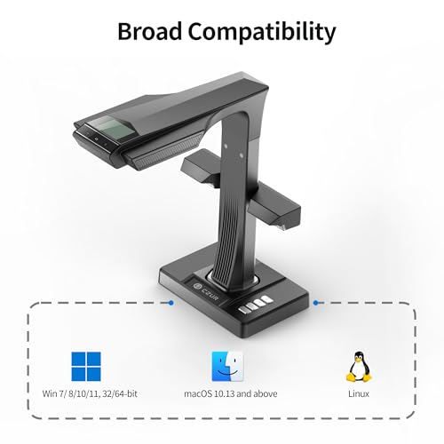 CZUR ET24 Pro Professional Book Scanner, 24MP Document Camera, 3rd Gen Auto-Flatten & Deskew Tech, A3 Document Scanner, 180+ Languages OCR