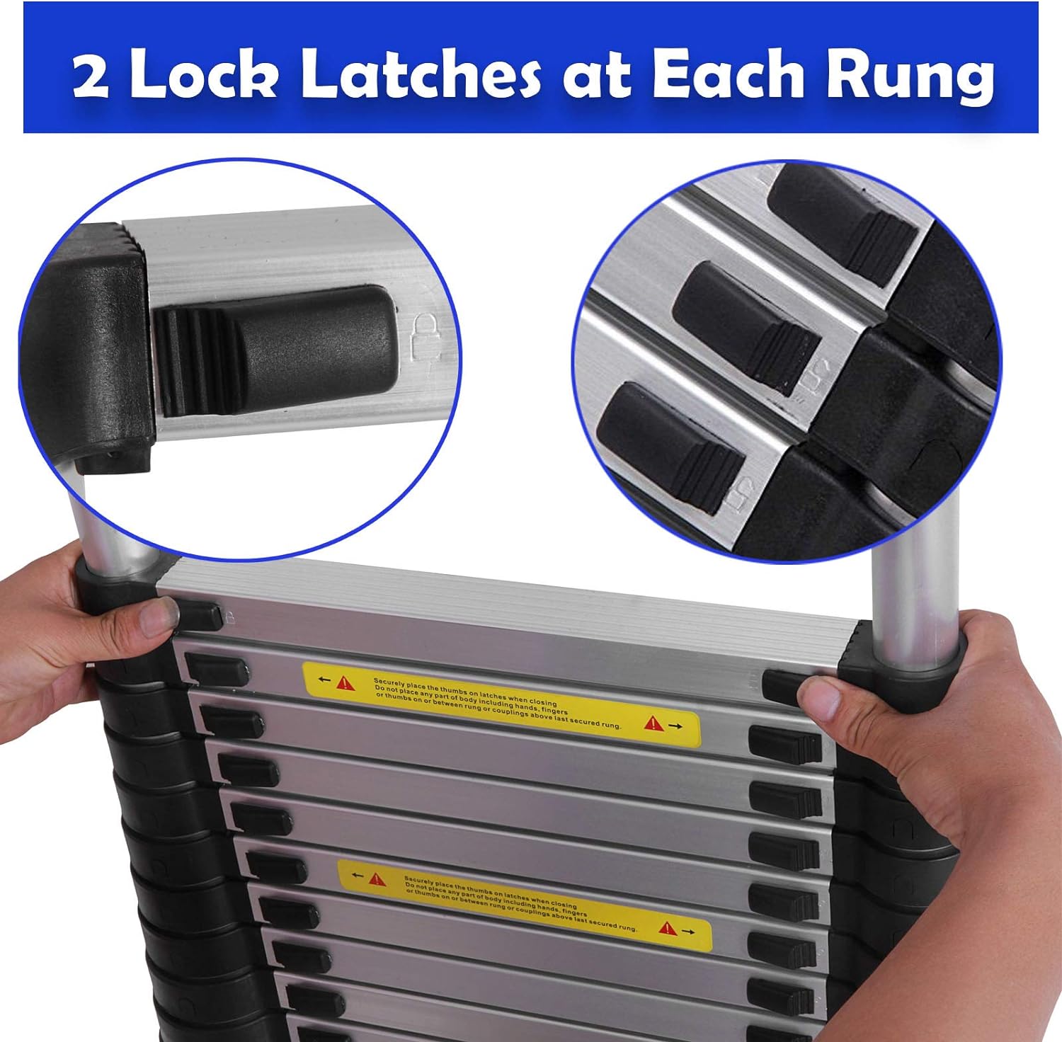 20ft Aluminum Telescoping Ladder Adjustable Height EN131 Certificated