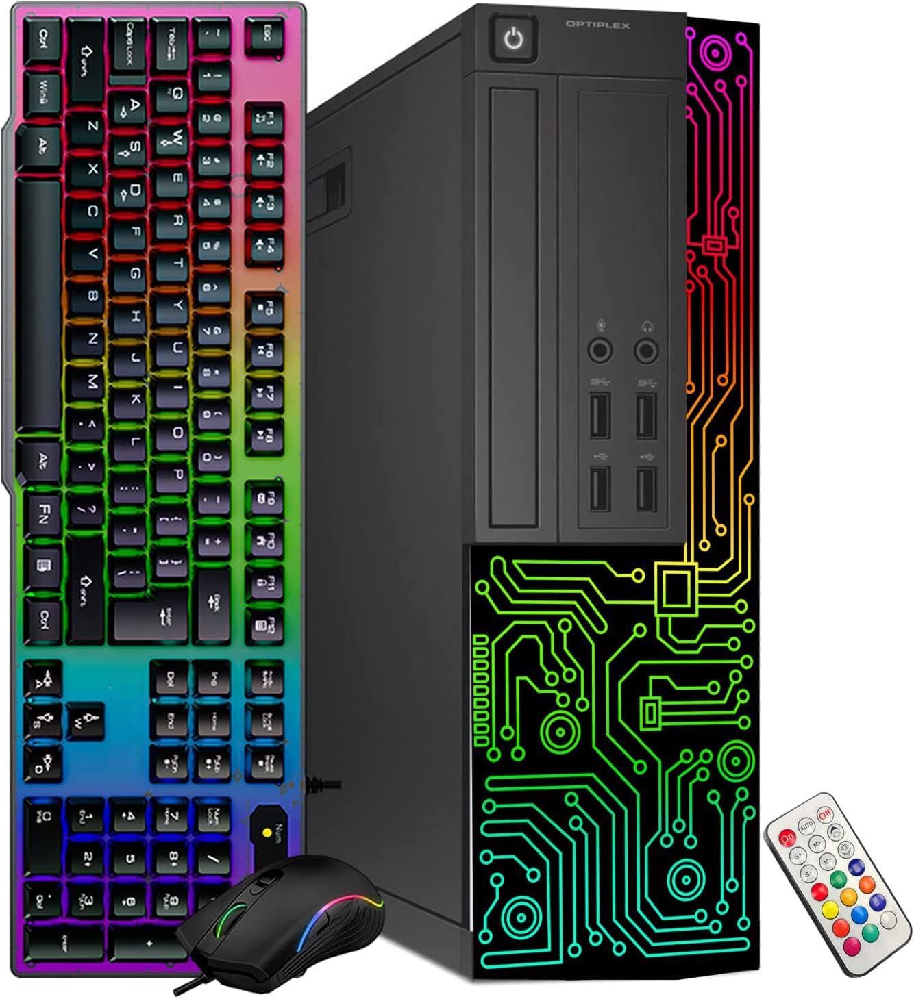 Dell OptiPlex Desktop RGB Computer Intel i5 Quad-Core Processor 8GB RAM 256GB SSD, 22 Inch Monitor, Win 10 Pro WiFi