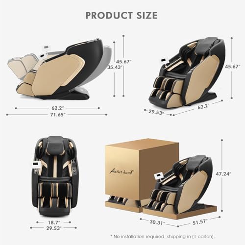 Artist hand Massage Chair Full Body Extra Wide Seat, Zero Gravity Massage Chair SL-Track Shiatsu Massage Recliner Chair with 12 Modes, Bluetooth