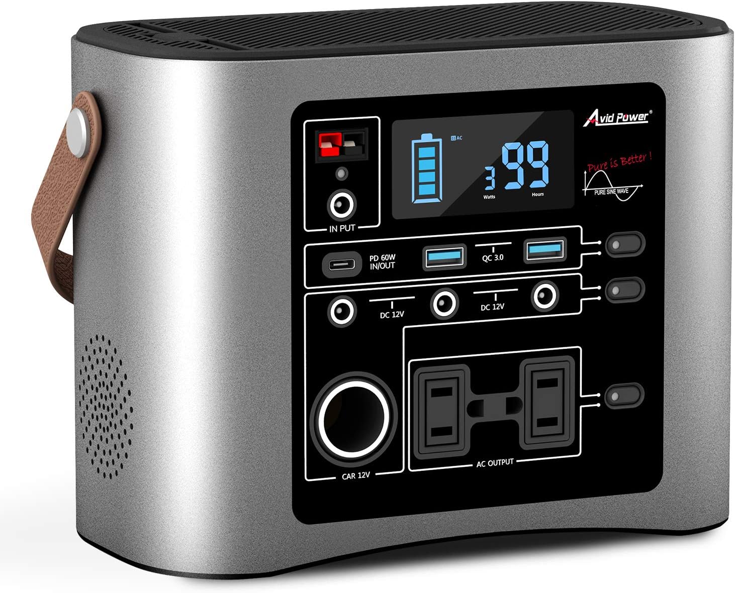 AVID POWER Portable Power Station, 296Wh 80000mAh Portable Solar Generator