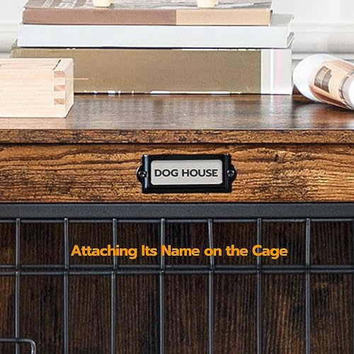 HOOBRO Dog Crate Furniture, 38.6" Large Dog Kennel Indoor, Wooden Cage with Pull-Out Tray