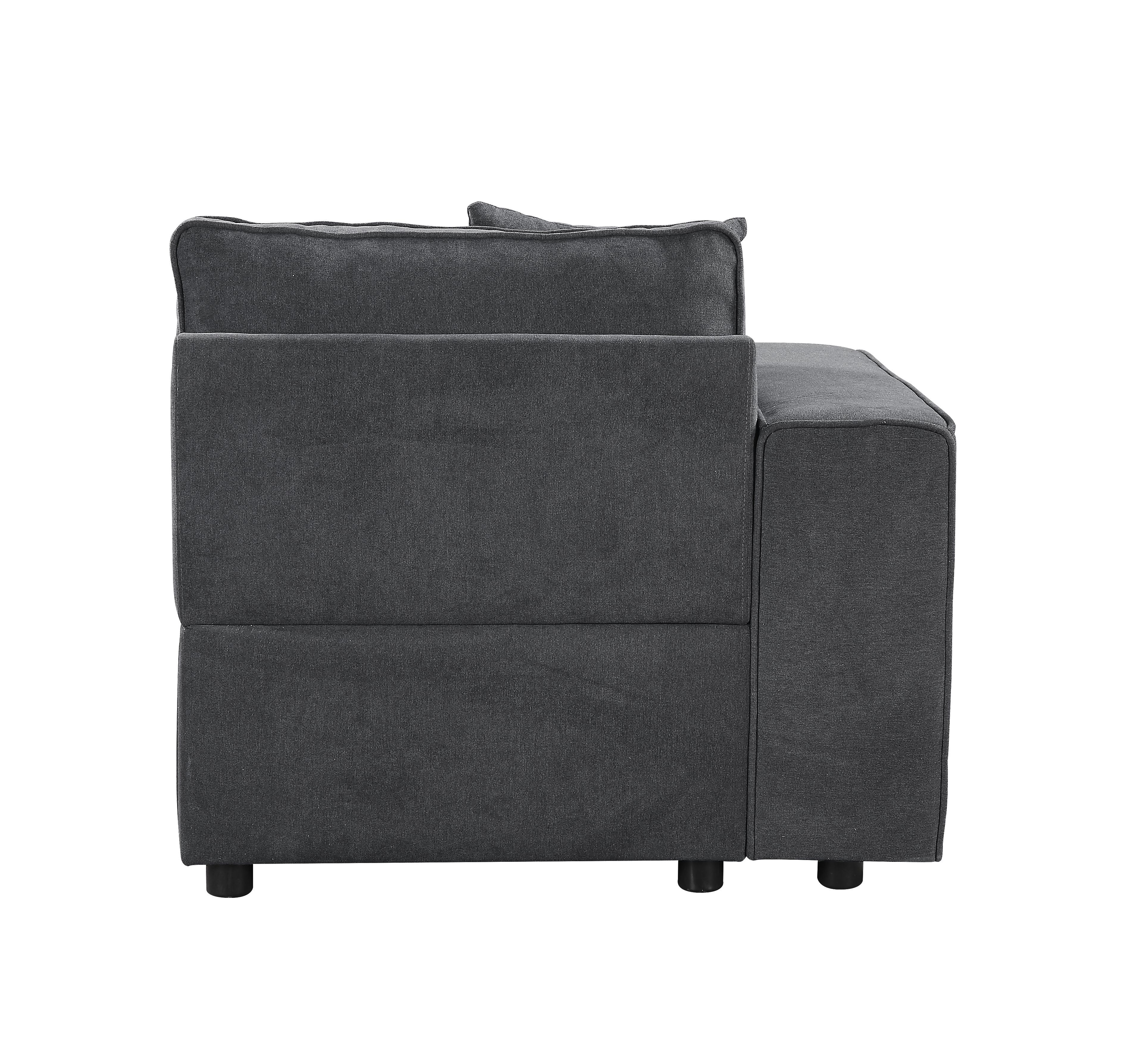 Acme Furniture Sectional Sofa, Gray, Fabric