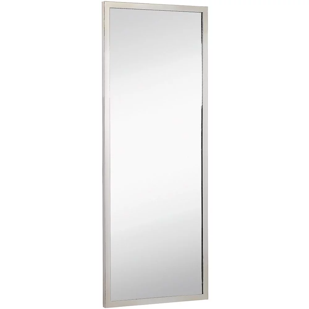 Hamilton Hills Commercial Grade Contemporary Industrial Strength Full Length Wall Mirror Polished Stainless Metal Silver Rectangle Vanity, Entrance