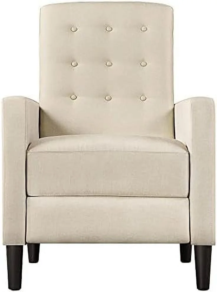 RUNFAYBIU Fabric Recliner Chair Mid-Century Modern Recliner Adjustable Single Recliner Sofa with Thicker Seat Cushion Tufted Upholstered Sofa with