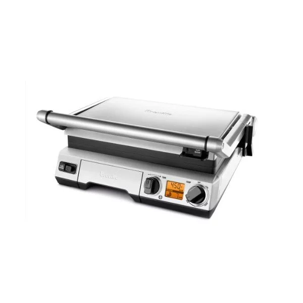 Breville BGR820XL Smart Grill, Electric Countertop Grill, Brushed Stainless Steel., 14" x 14" x 5 3/4" Adjustable,Grill