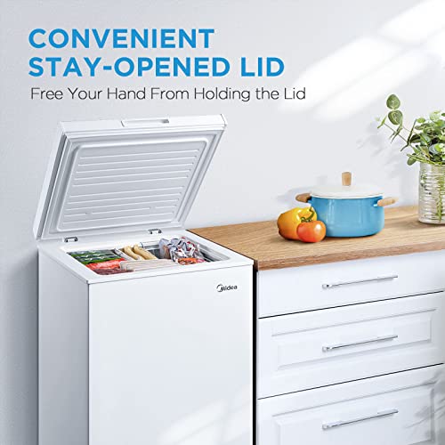 Midea MERC04C4BAWW 3.5 Cubic Feet Chest Freezer, Cu.ft-Convertible, White