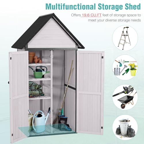 Sheds Outdoor Storage,Garden Shed with Metal Frame Structure and Adjustable Shelves