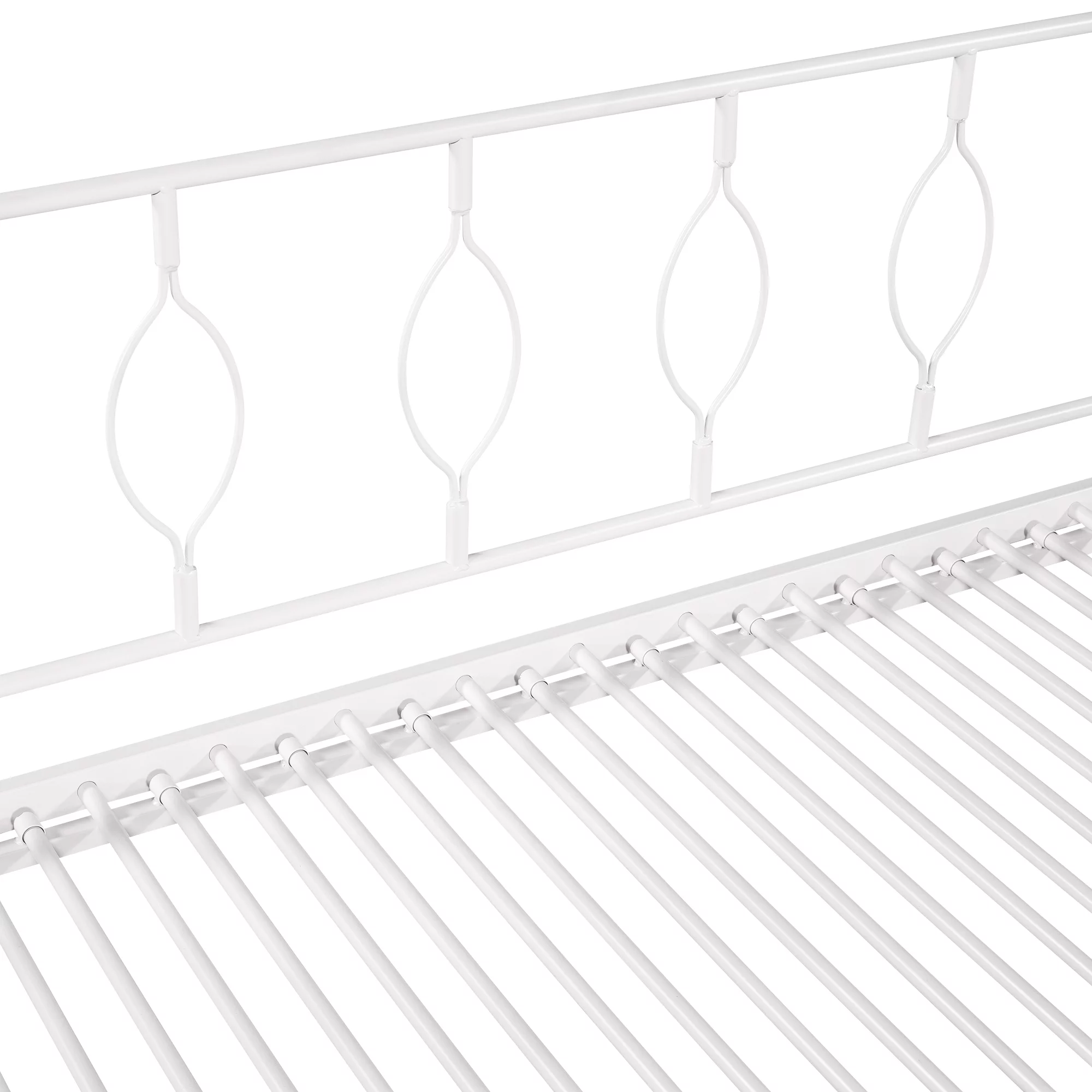 Twin Size Metal Frame Daybed with Trundle, Heavy Duty Steel Slat Support Saving Space Bed Sofa