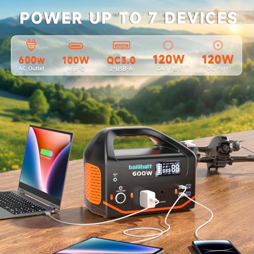Portable Power Station 600W 293Wh Camping Lithium Battery