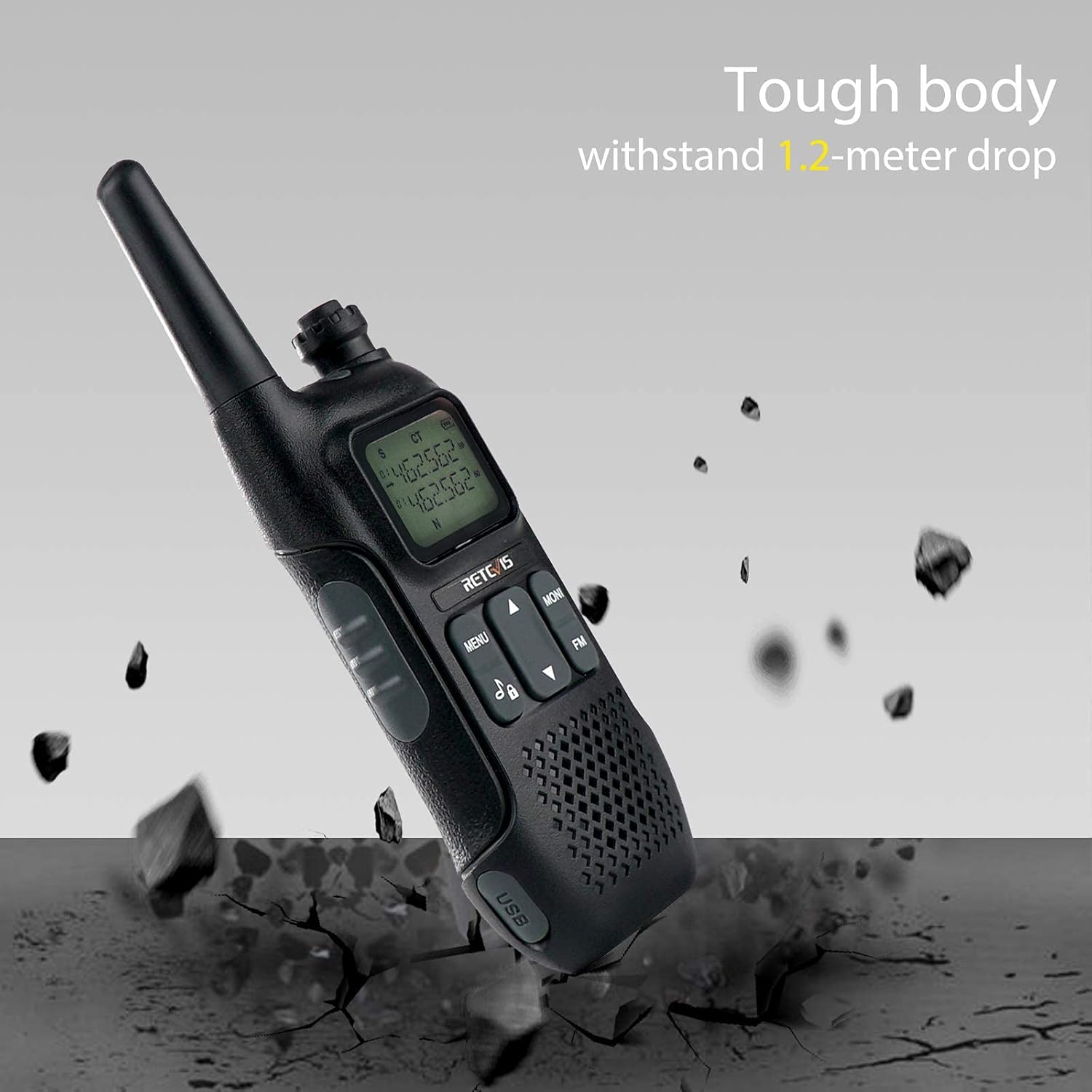 Retevis RT16 Walkie Talkies for Adults,Long Range Rechargeable Two Way Radio,NOAA Weather Alert VOX,with 1000mAh Li-ion Battery and Lanyard