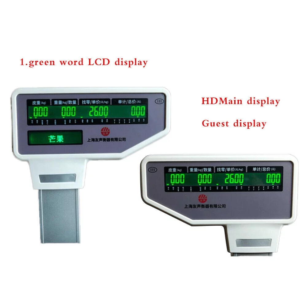 Price Computing Scale with Thermal Label Printer Up to 66lb Weighing Range Pole Display Scale for Supermarket (with Mobile APP) Electronic Weight