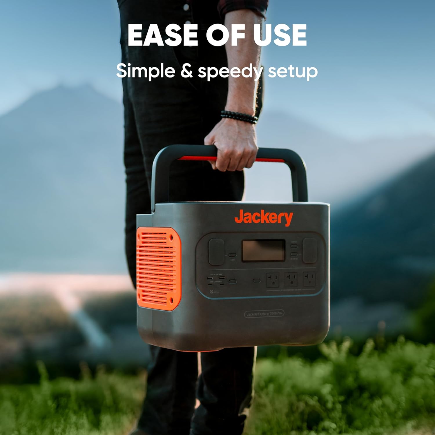 Jackery Explorer 2000 PRO Portable Power Station, 2160Wh Capacity with 3x120V/2200W AC Outlets