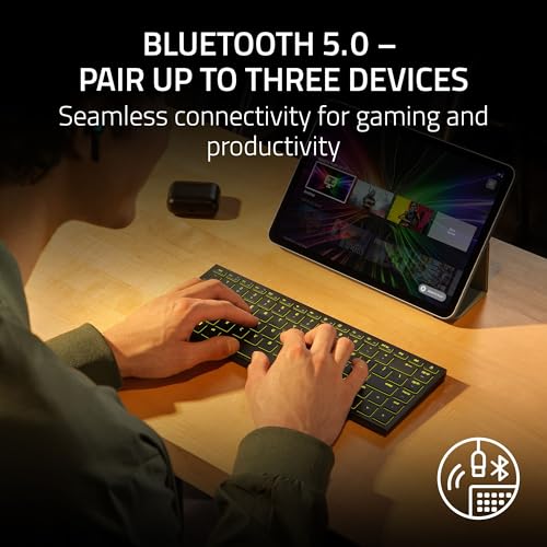 Razer Joro Portable Wireless Gaming Keyboard: Thin, Light, Compact - Chroma RGB - Low Profile Switches - Bluetooth - Long Battery Life - Snap Tap