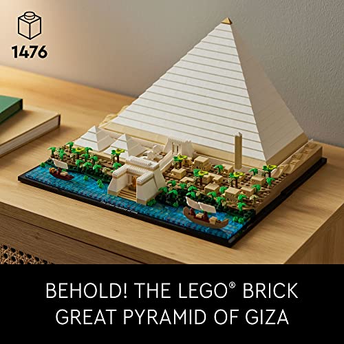 LEGO Architecture Great Pyramid of Giza Set 21058, Home D&eacute;cor Model Building Kit, Creative DIY Activity, Famous Landmarks Collection