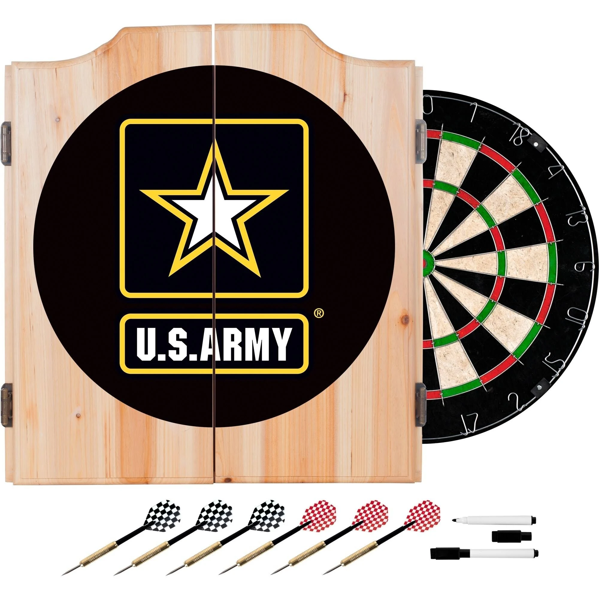 U.S. Army Wood Dart Cabinet Set