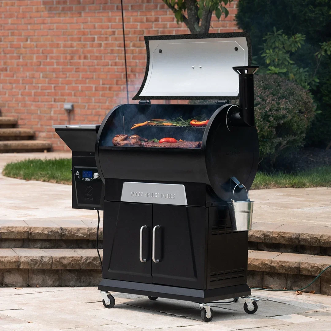 Z Grills 700D4E WIFI Wood Pellet Grills & Smoker with PID Controller, 697 sq. in Cooking Area with Bluetooth Smart PID