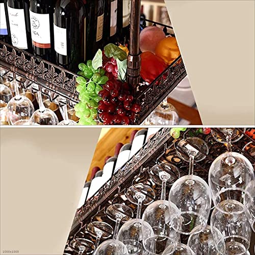 Wine Racks Adjustable Metal Ceiling-Type Wine Holder,Wall Mounted Wine Bottle Holder Hanging Wine Glass Racks,let Stemware Racks