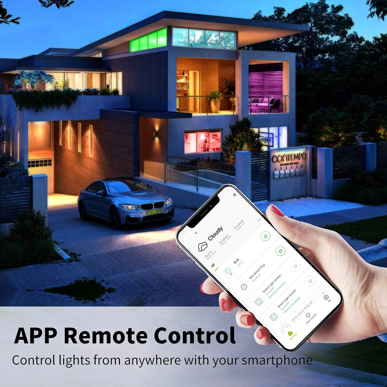 WIFZIG Smart Candelabra Bulb,E12 LED Candle Light Bulbs, 40W Equivalent For Ceiling Fan,Chandelier Bulb Work with Alexa&Google Home, 2700-6500K+RGB