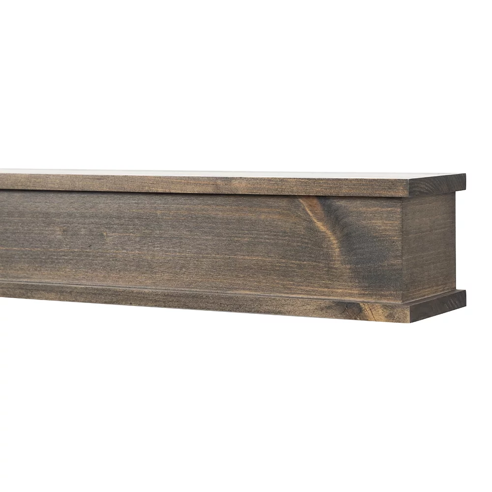 Modern Ember Cody 72 inch Floating Wood Fireplace Mantel Shelf - Ebony