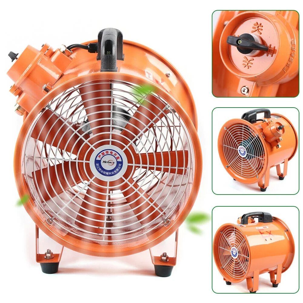 Oukaning Industrial Ventilator Explosion Proof Fan 10 Inch Blower Fan Extractor 250W 110V Household Ventilation Fans