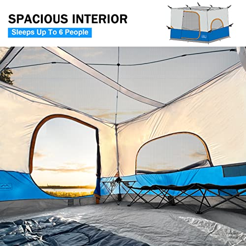 KAMPKEEPER Camping Inner Tent for Pop Up CanopyFully Vented Roof, Converts 10'x10' Straight Leg Canopy into Camping TentKhaki