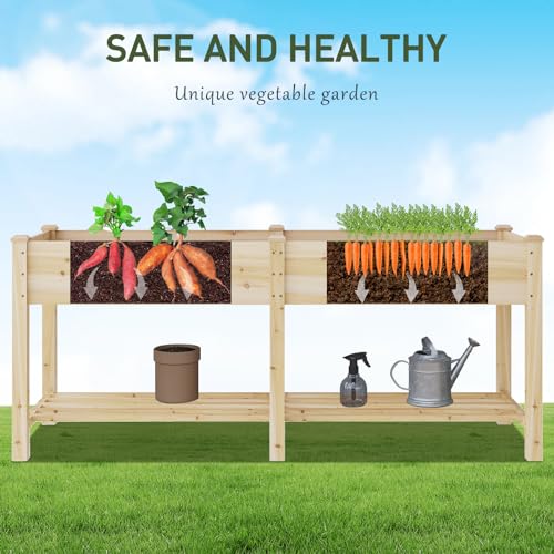 Wooden Raised Garden Bed ，Planter Box with Legs, Wooden Planter -Grow Herbs and Vegetables Outdoors &ndash; Naturally Rot-Resistant